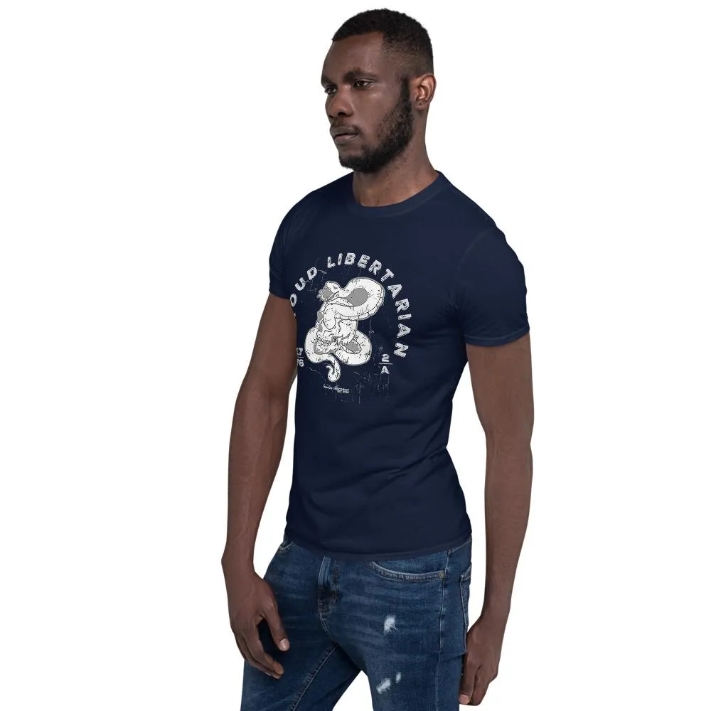 Proud Libertarian Snake Skull Shirt Short-Sleeve Unisex T-Shirt
