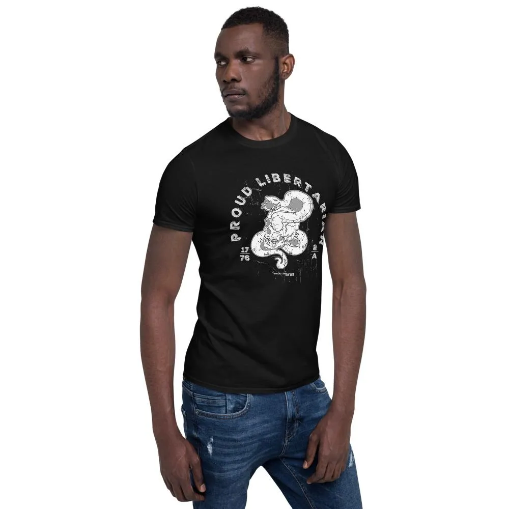 Proud Libertarian Snake Skull Shirt Short-Sleeve Unisex T-Shirt