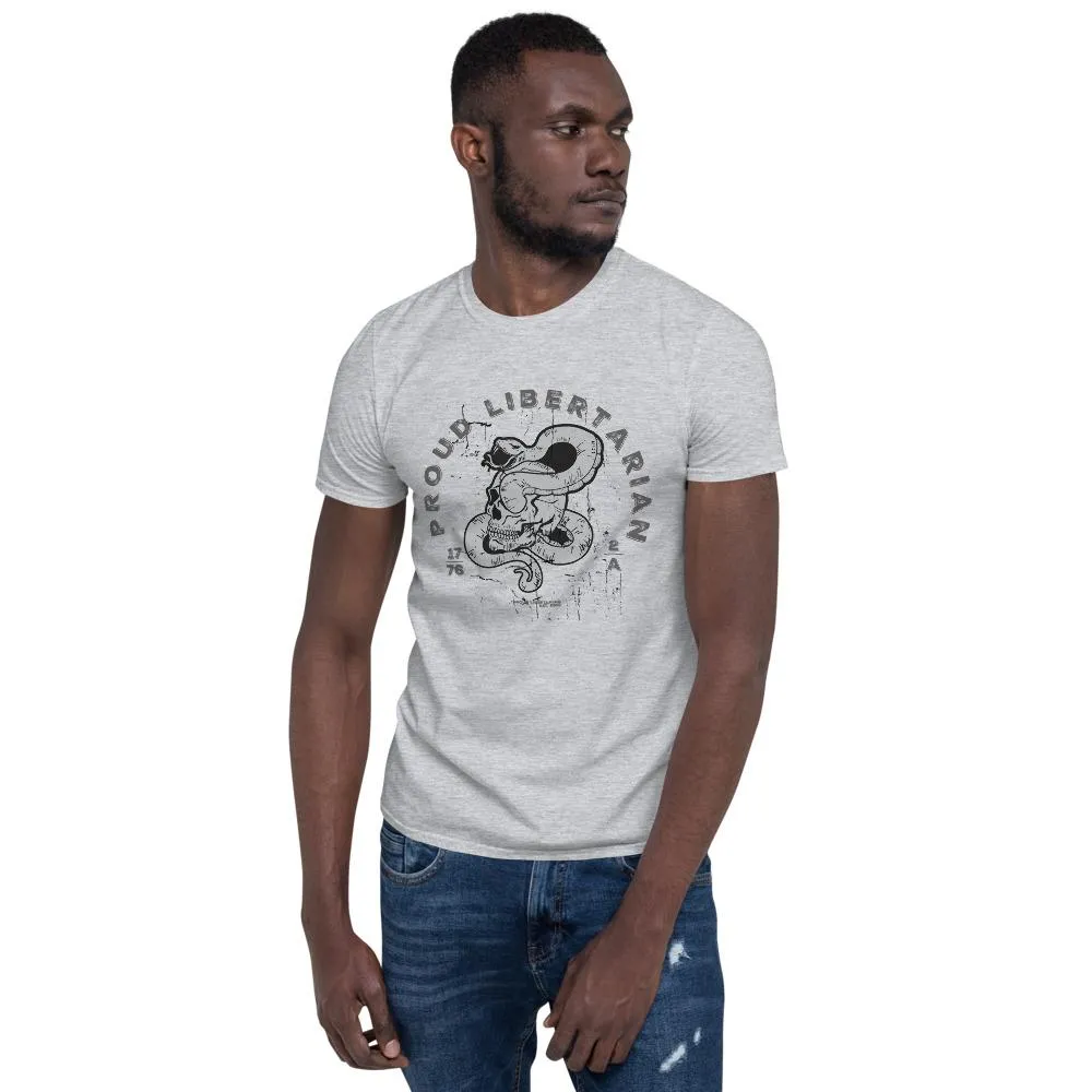 Proud Libertarian Snake Skull Shirt Short-Sleeve Unisex T-Shirt