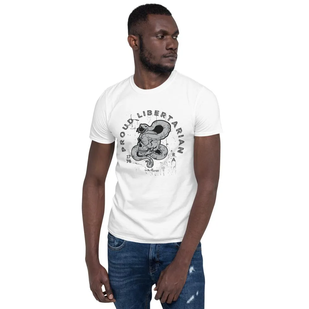 Proud Libertarian Snake Skull Shirt Short-Sleeve Unisex T-Shirt
