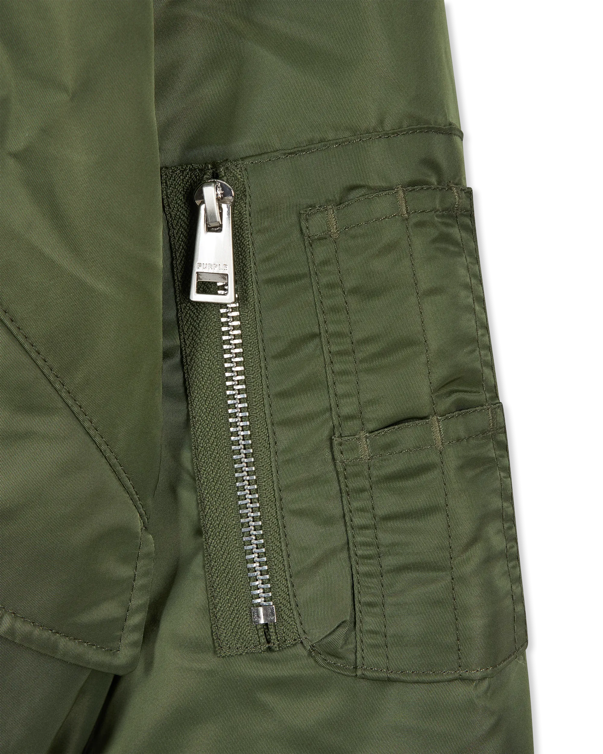 Satin Zip Front Bomber