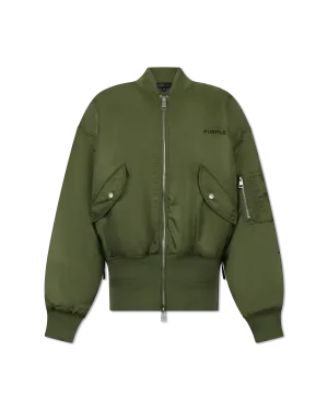Satin Zip Front Bomber