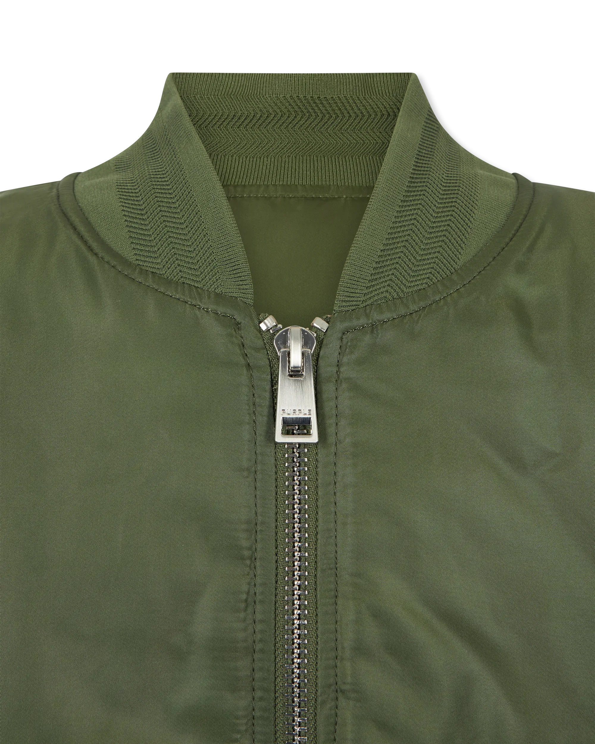 Satin Zip Front Bomber