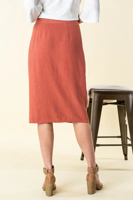 Side Button Down Skirt