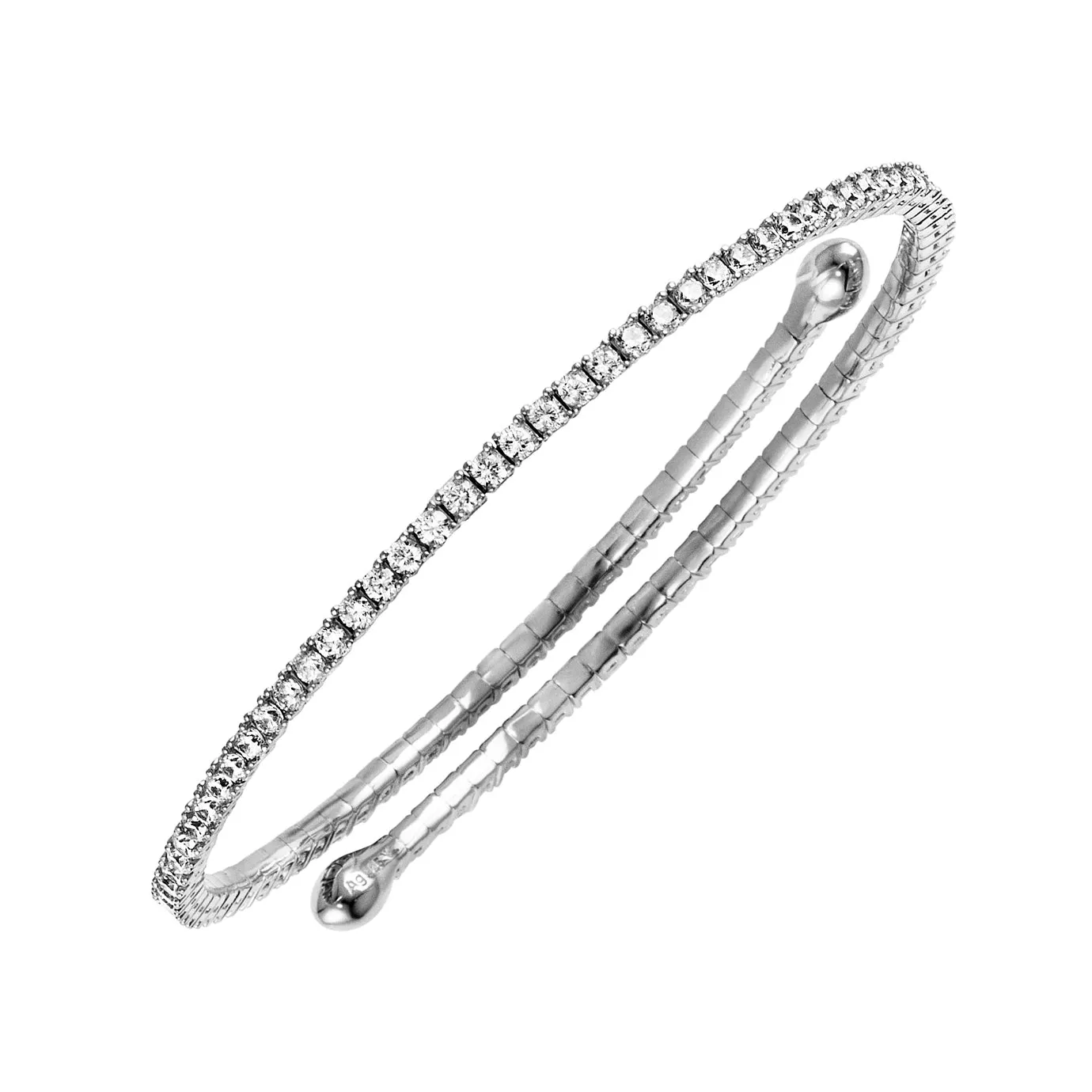 Silver Sparkling Single Row Adjustable Bracelet