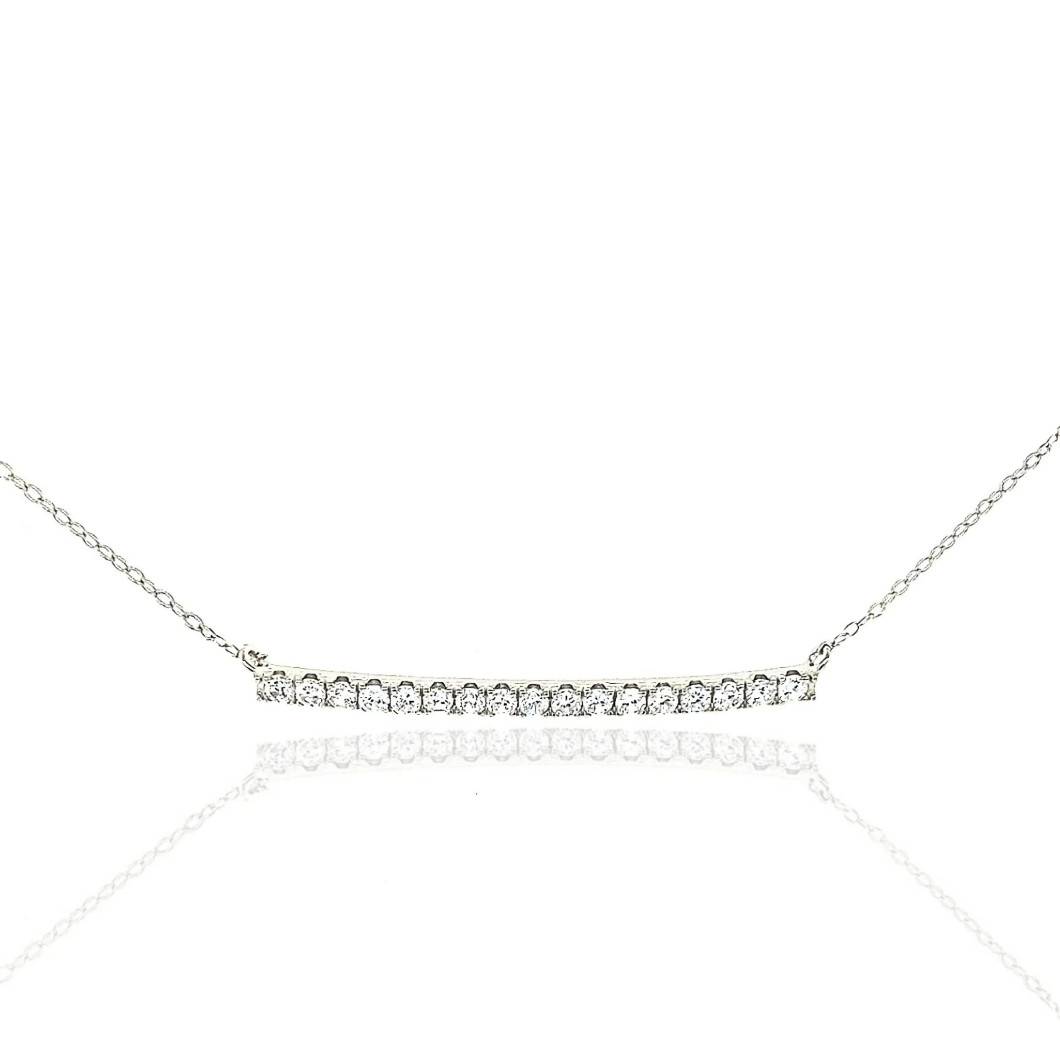 Sterling Silver One Row Bar Necklace