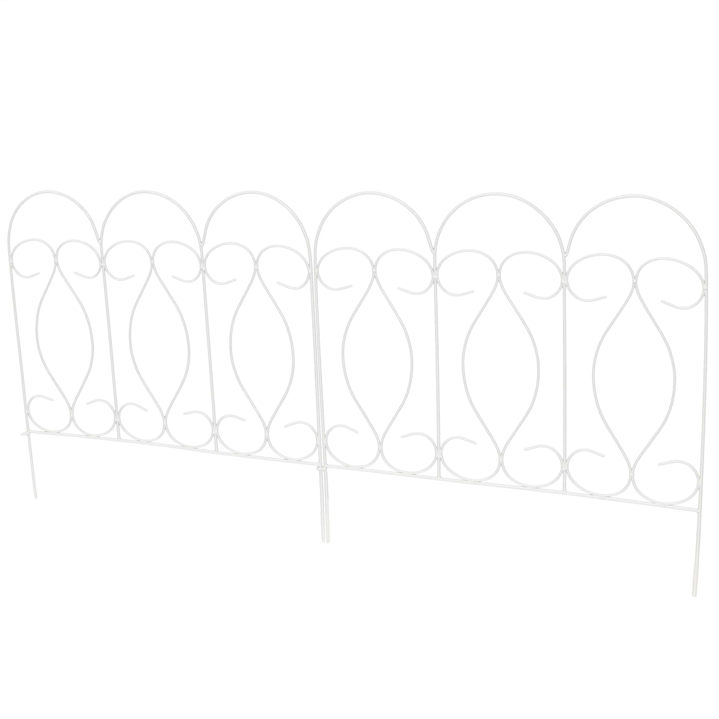 Sunnydaze 5-Piece Traditional Border Fence Set - 10 Overall Feet