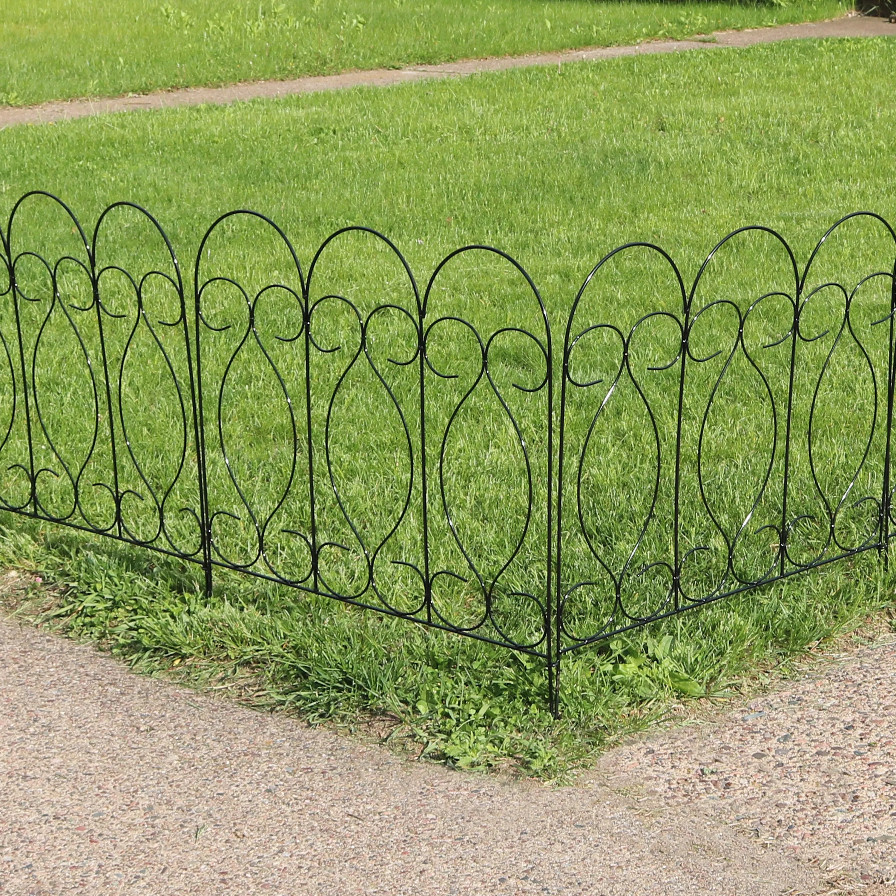 Sunnydaze 5-Piece Traditional Border Fence Set - 10 Overall Feet