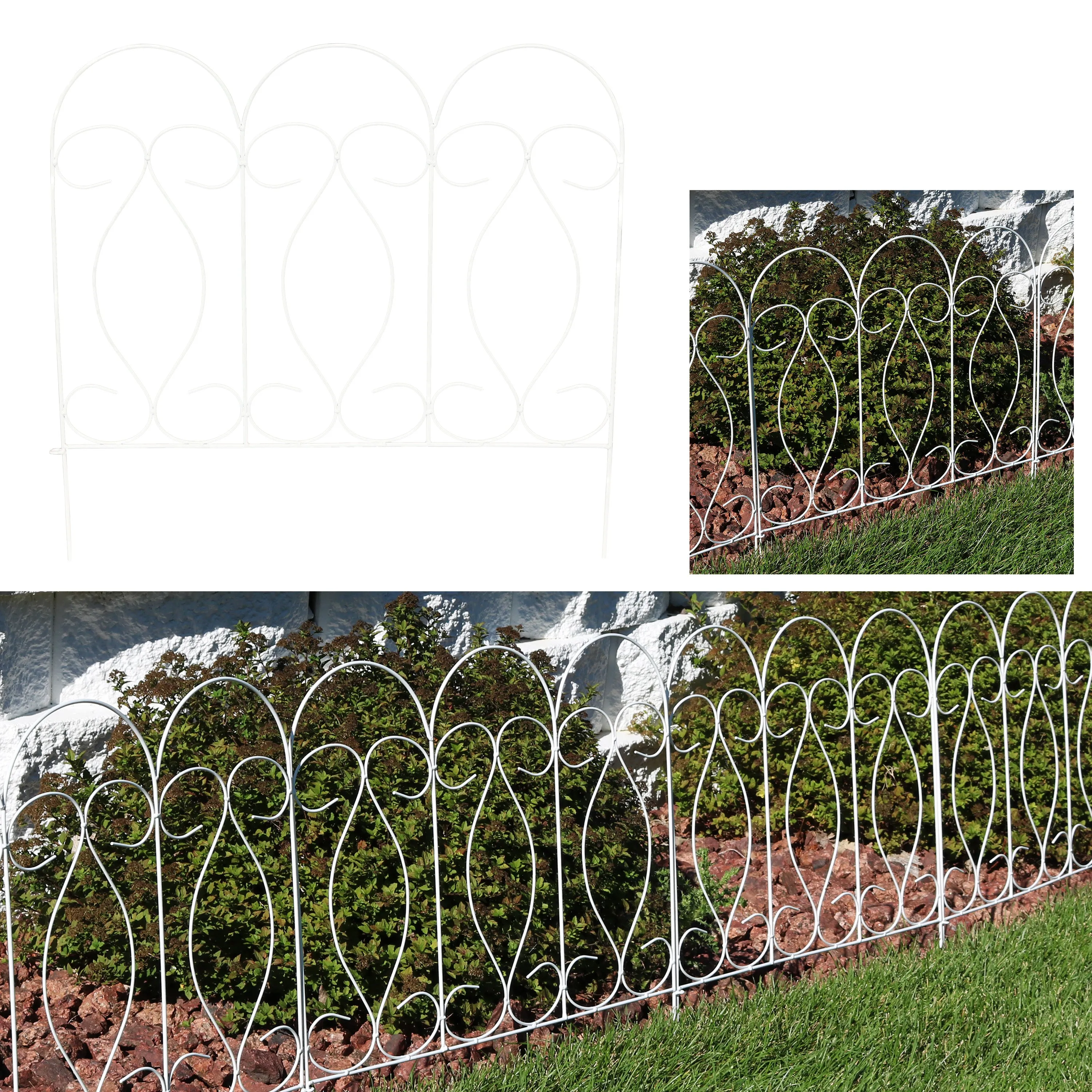 Sunnydaze 5-Piece Traditional Border Fence Set - 10 Overall Feet