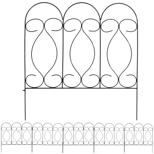 Sunnydaze 5-Piece Traditional Border Fence Set - 10 Overall Feet