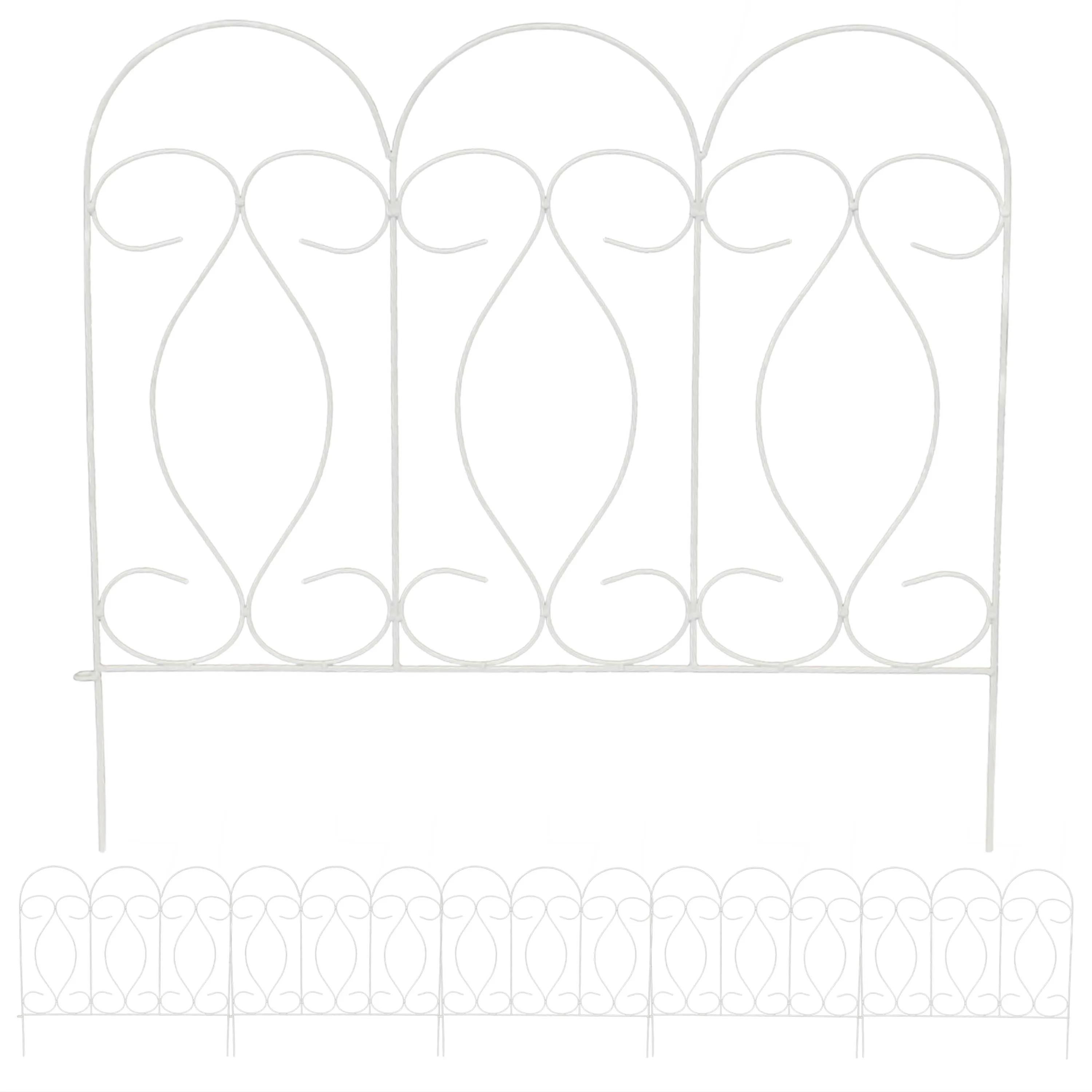 Sunnydaze 5-Piece Traditional Border Fence Set - 10 Overall Feet