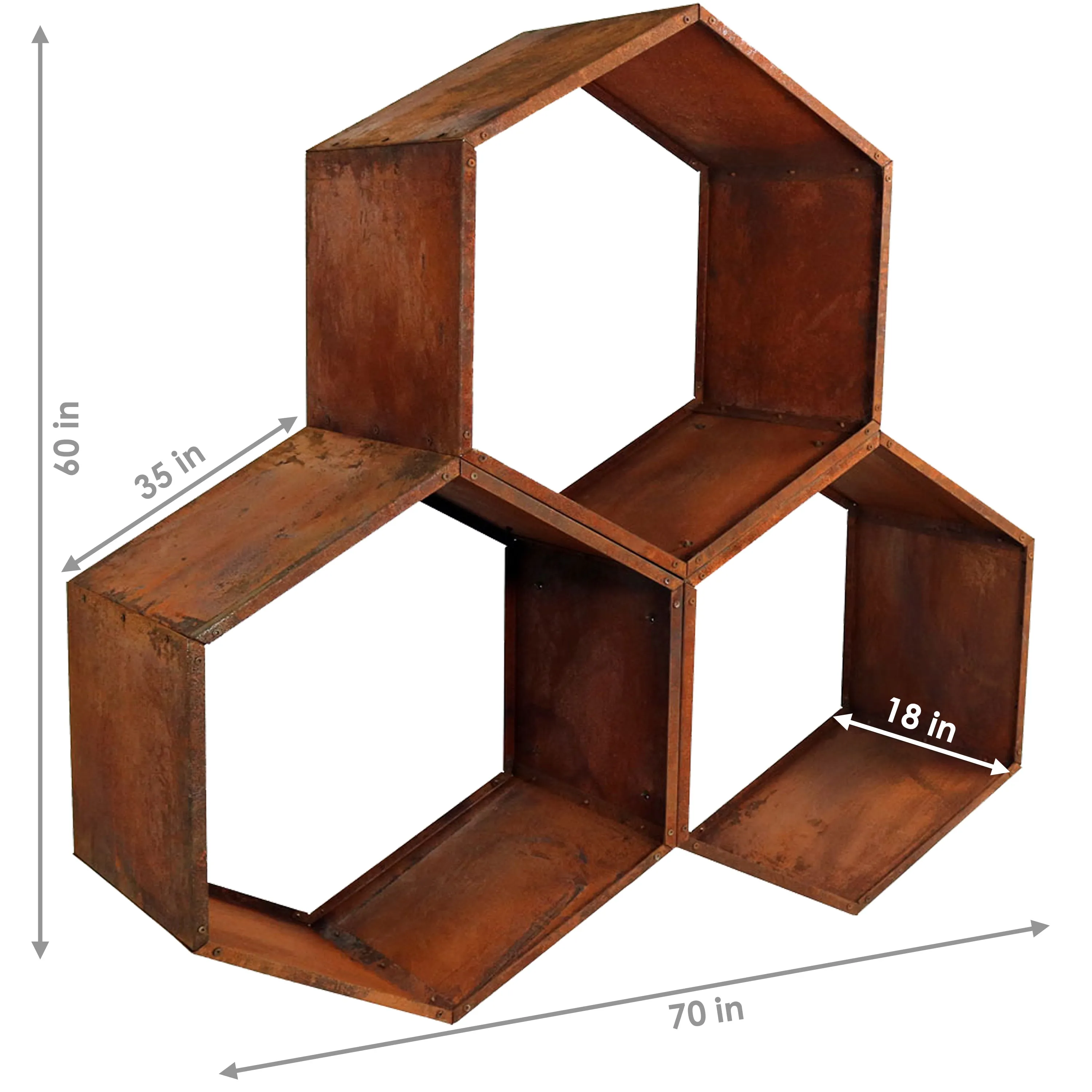 Sunnydaze Rustic Hexagon Firewood Storage - 30"