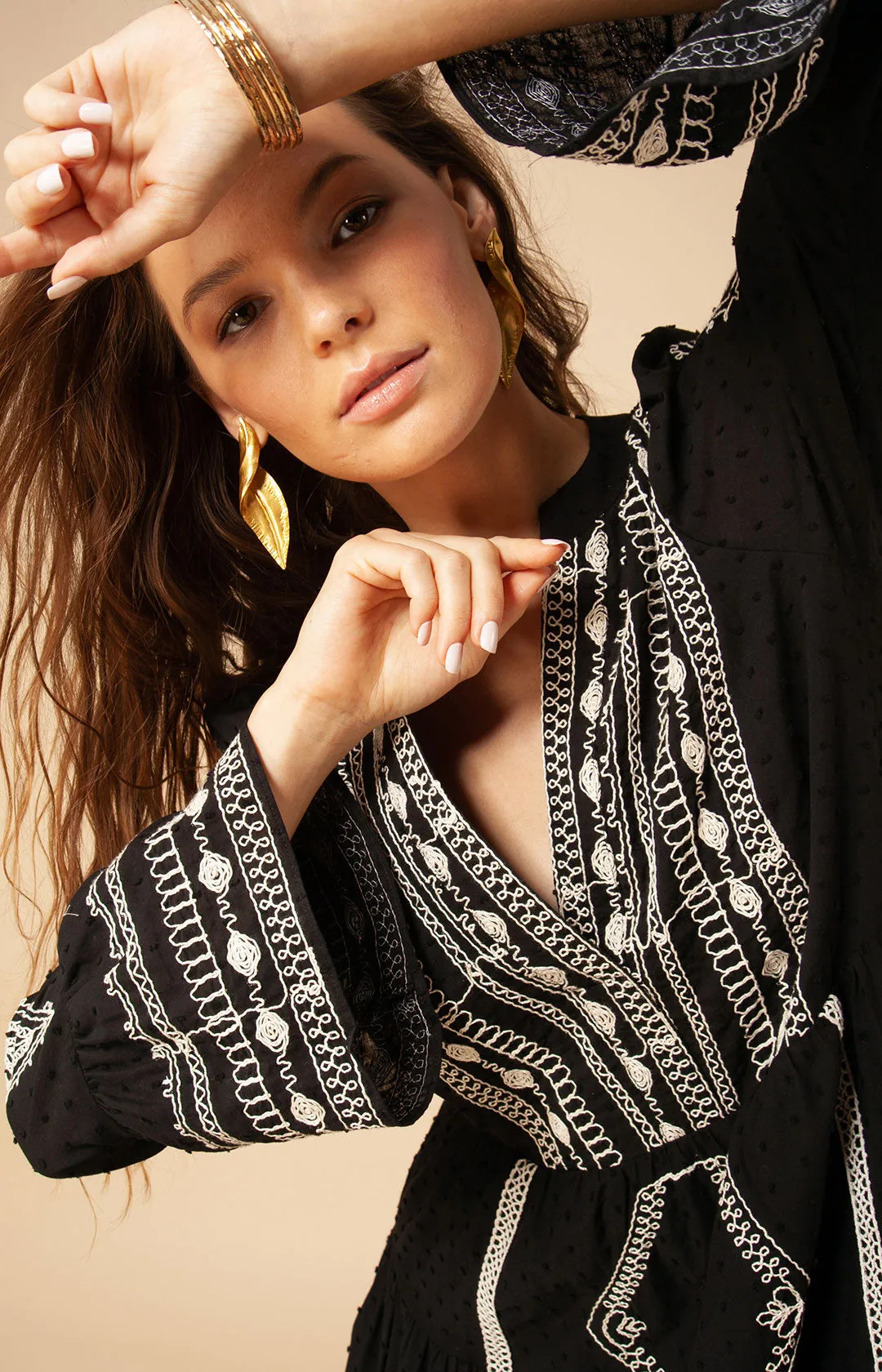 Tasha Embroidered Midi Dress