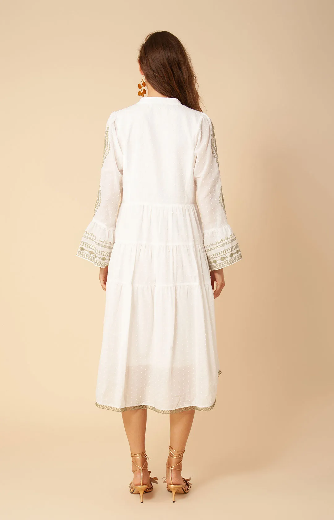 Tasha Embroidered Midi Dress