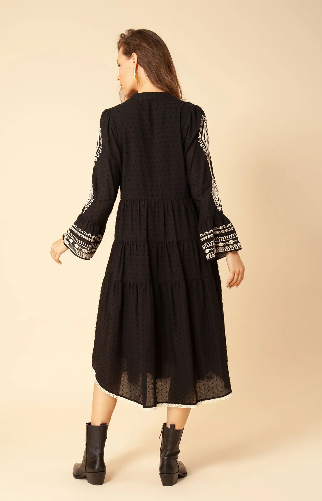 Tasha Embroidered Midi Dress