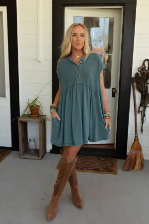 The Nest Sweet Nothings Baby Doll Dress - Teal