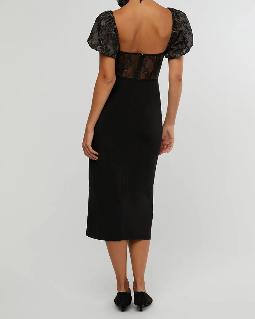 Underwire Corset Midi Lace Dress