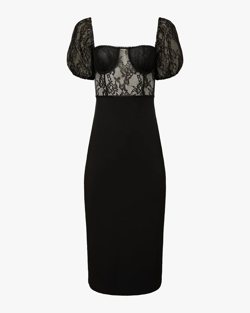Underwire Corset Midi Lace Dress