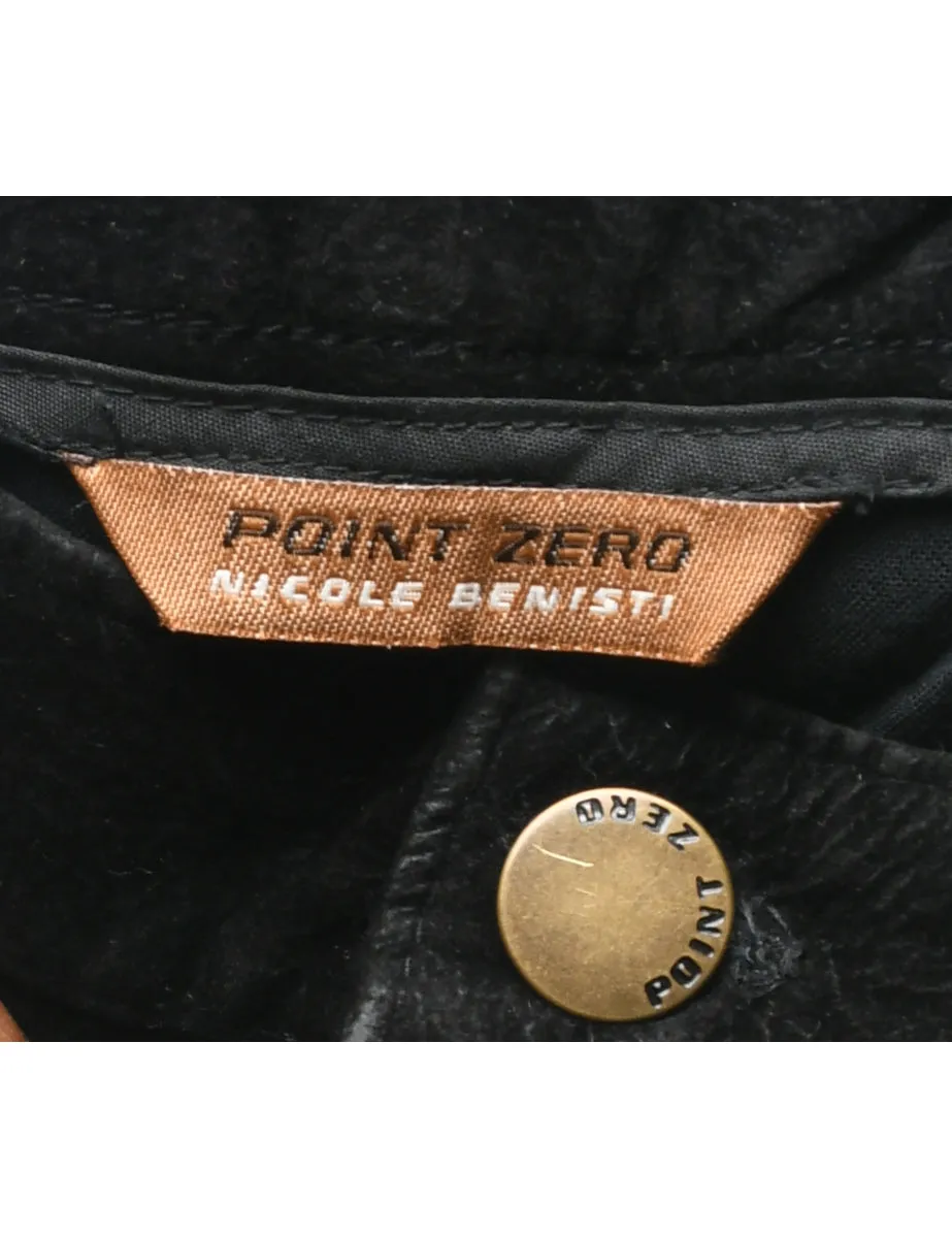 Velour Black Midi Skirt - M