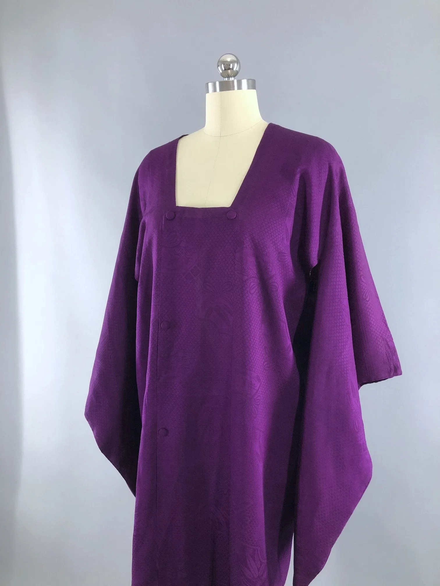 Vintage 1930s Silk Kimono Jacket Coat / Royal Purple