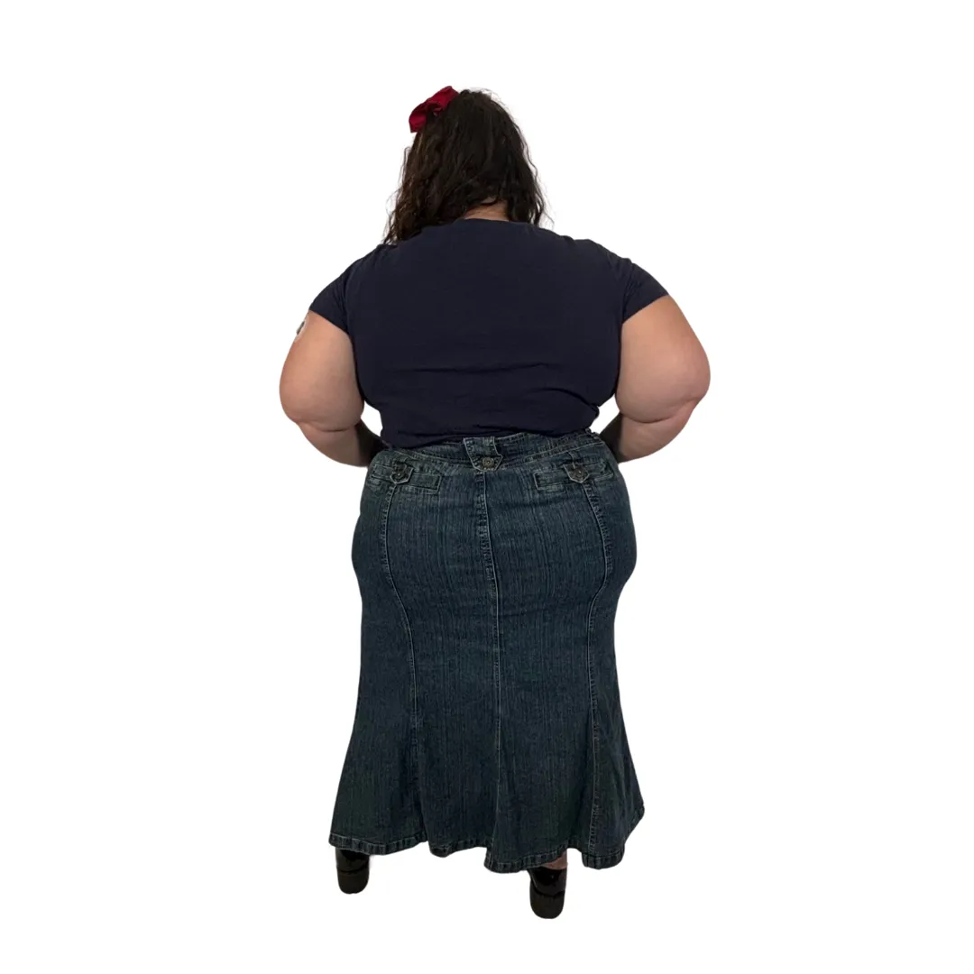 Vintage Ashley Stewart Denim Midi Skirt