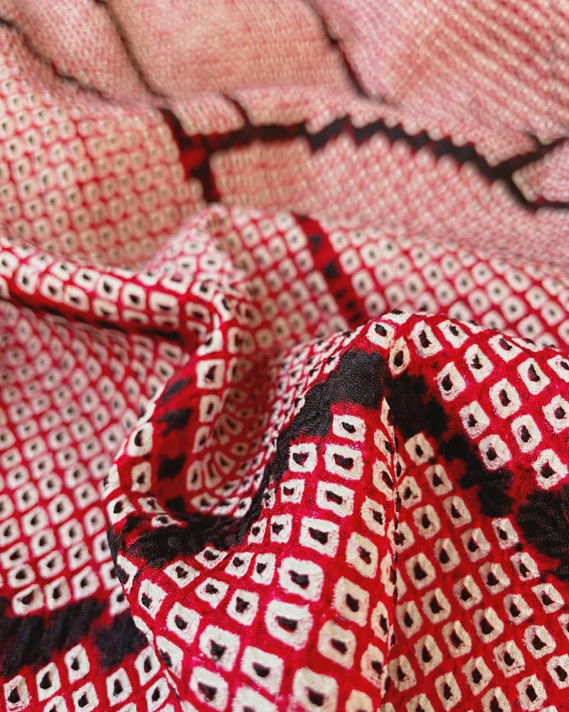 Wave Pattern in black Haori Kimono Jacket