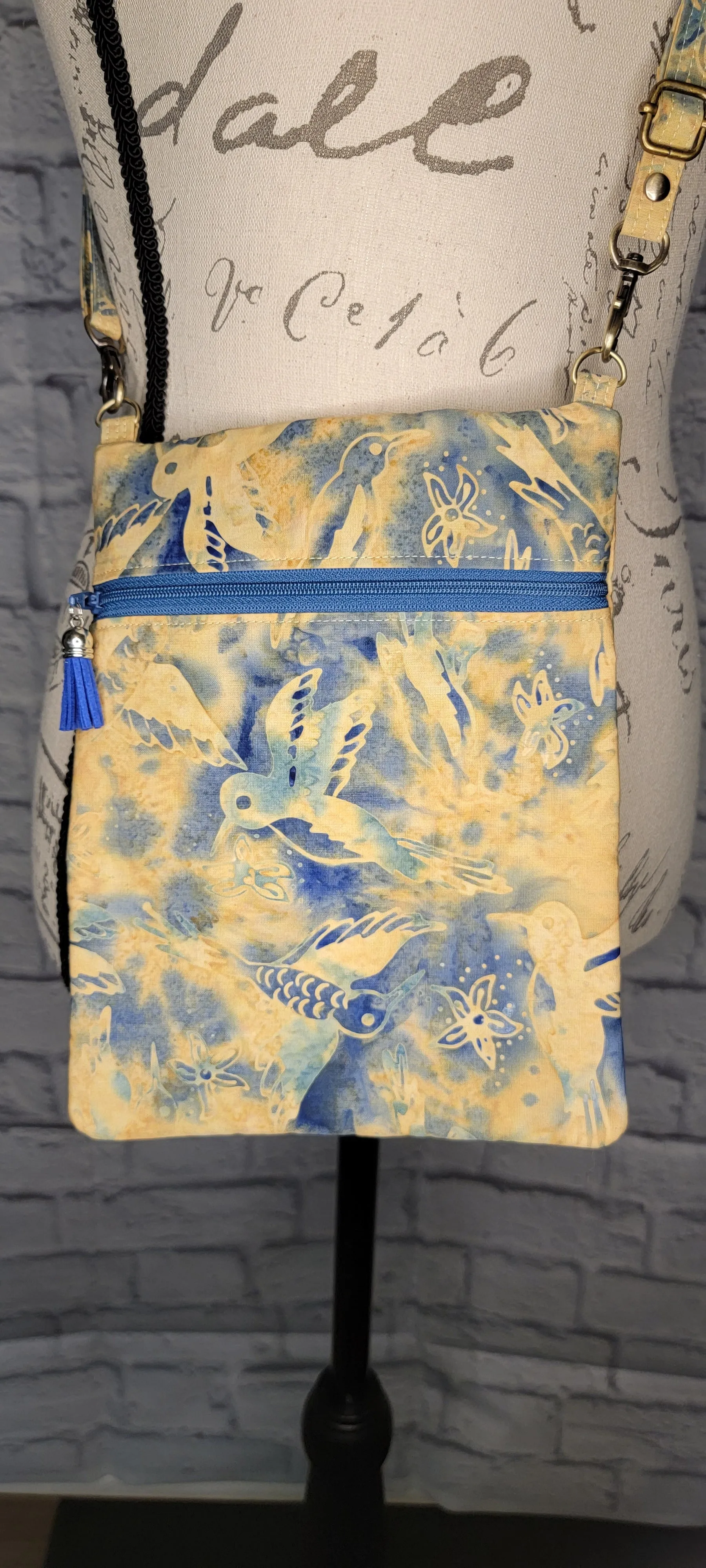 Yellow/Blue Hummingbird Batik