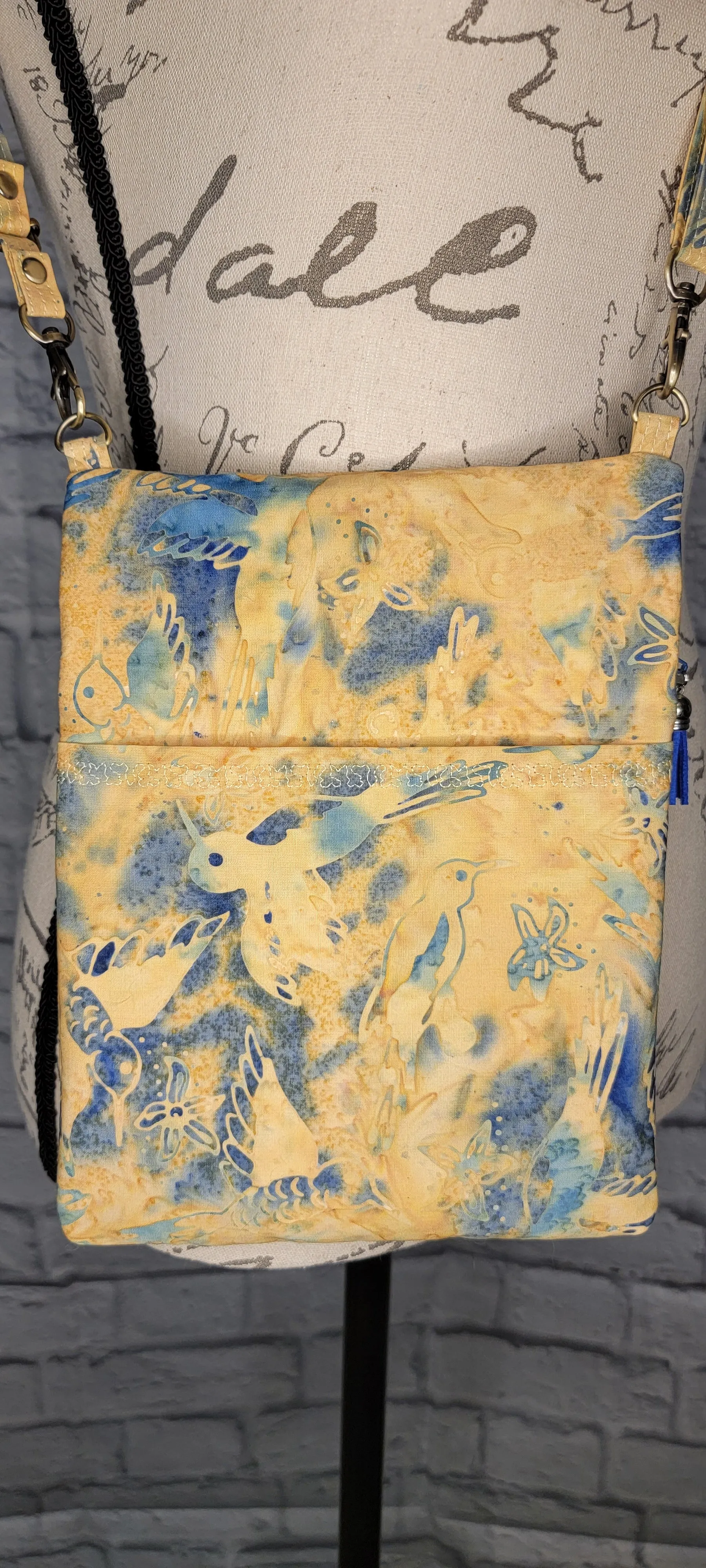 Yellow/Blue Hummingbird Batik
